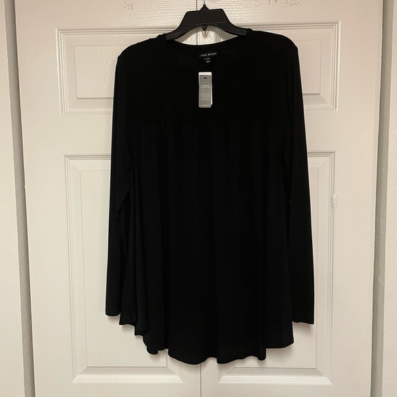 NWT Lane Bryant Black Smocked Yoke Max Swing Tunic- Size 10/12 - Picture 4 of 8